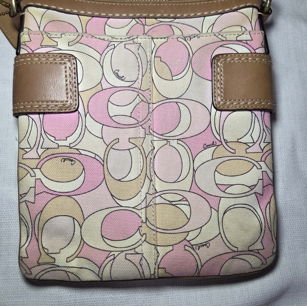 Coach Soho #41309 Canvas Swing Logo Optic Print Crossbody Messenger Bag - Picture 8 of 11